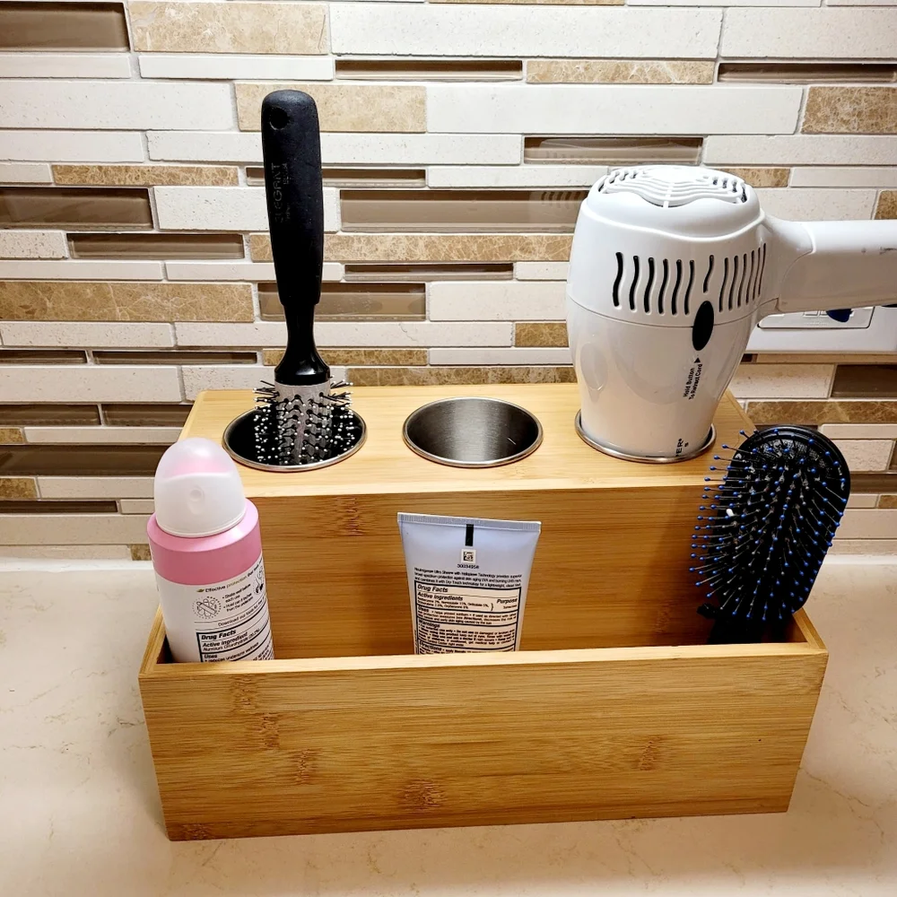 Brand new Bamboo Hair accessory Organizer for countertop or wall mounted